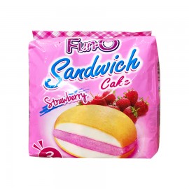 Fun O Sandwich Cake Size 13 g.X12 sachets, Strawberry flavor