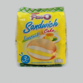 Fun O Sandwich Cake Size 13 g.X12 sachets, Custard Cream flavor