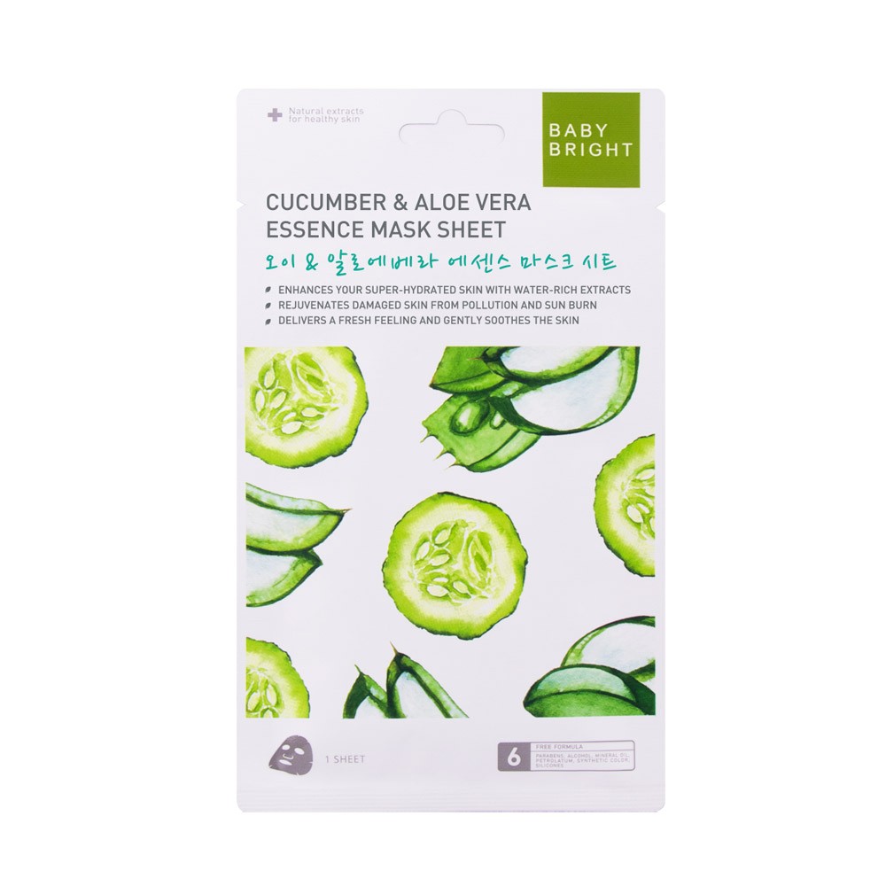 Baby Bright Cucumber & Aloe Vera Essence Mask Sheet 20g