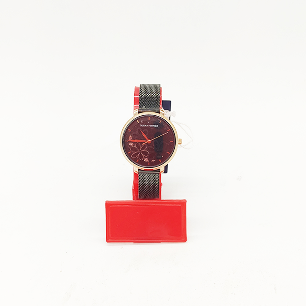 Fashion Wonder Women Watch FW-0025 (Black & Flower)