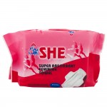 She Super Absorbent Sanitary Napkin Wing 10's