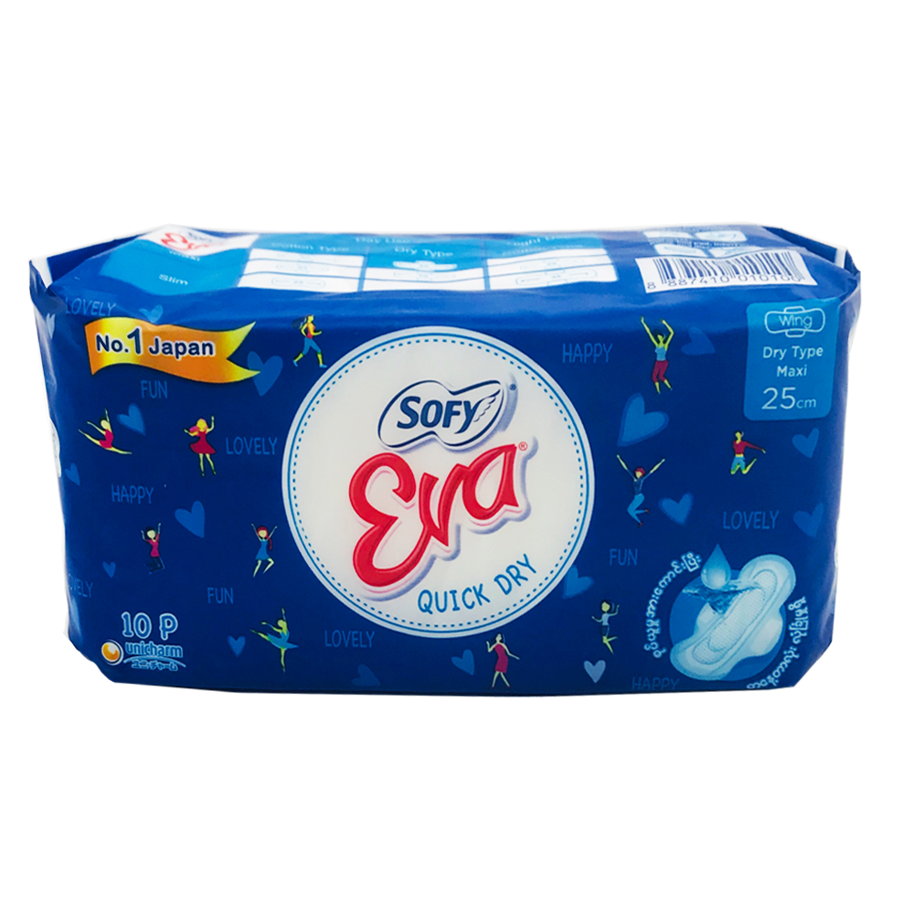 Sofy Eva Sanitary Napkin Quick Dry Maxi Wing Day 25cm 10s