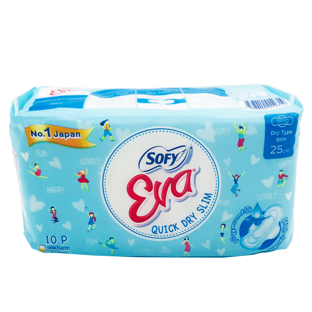 Sofy Eva Sanitary Napkin Quick Dry Slim Wing Day 25cm 10s