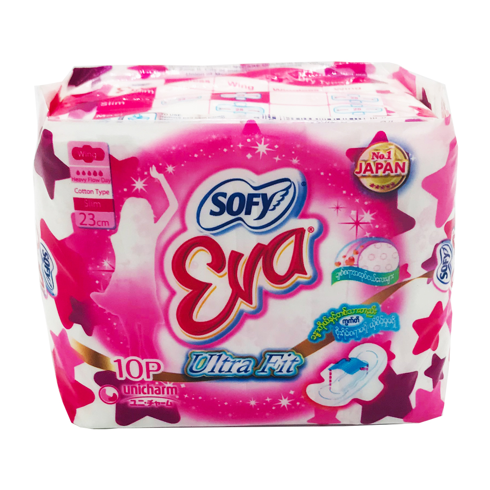 Sofy Eva Sanitary Napkin Ultra Fit Slim Wing Cotton Day 23cm 10's