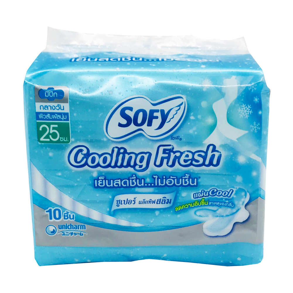 Sofy Sanitary Napkin Cooling Fresh Wing Day 25cm 10's