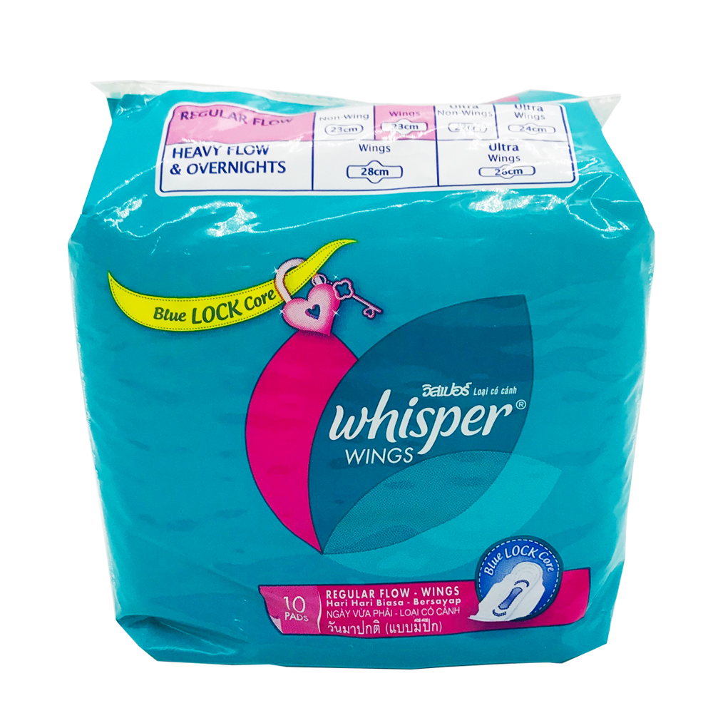 Whisper Sanitary Napkin Regular Flow Wing 10's