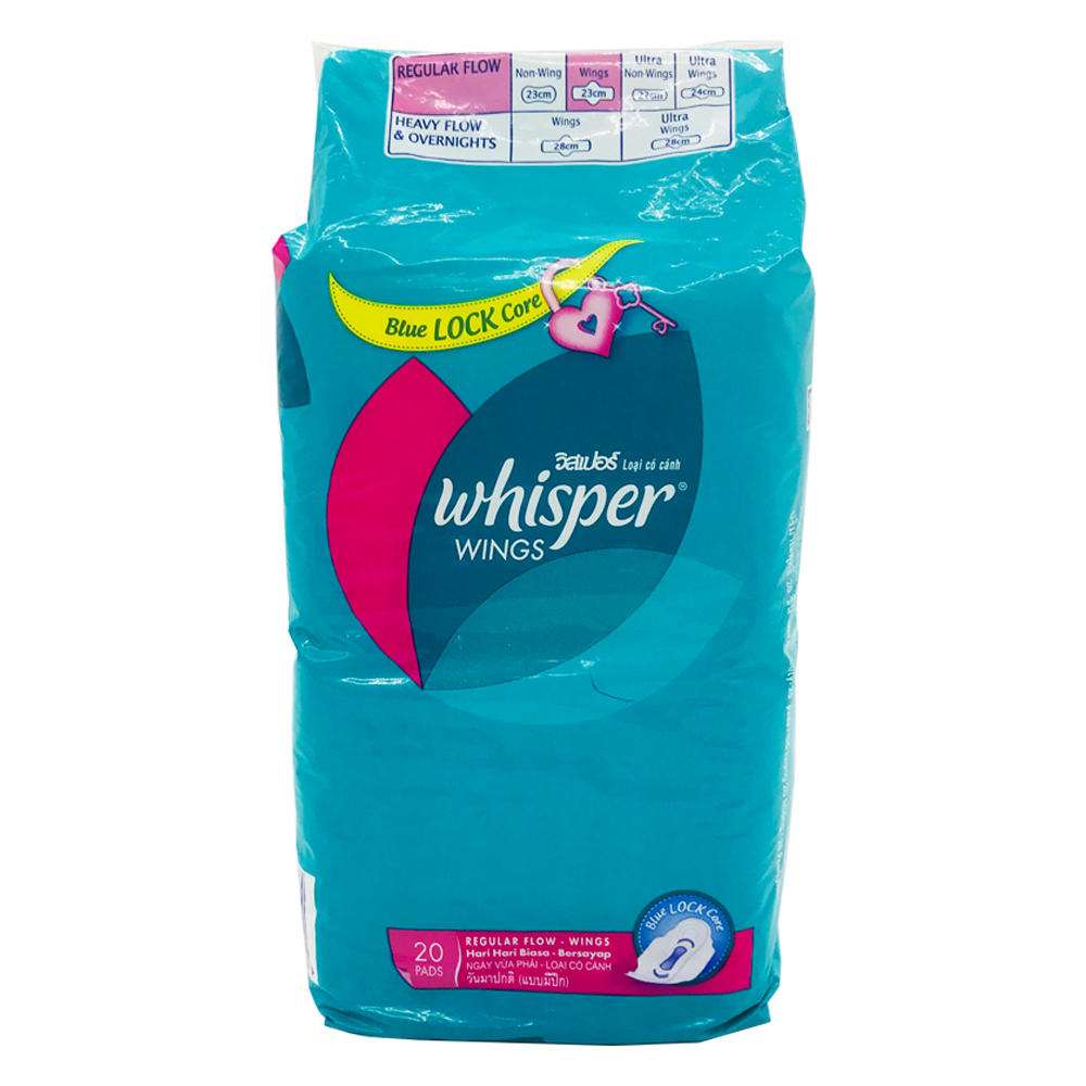 Whisper Sanitary Napkin Regular Flow Wing 20's