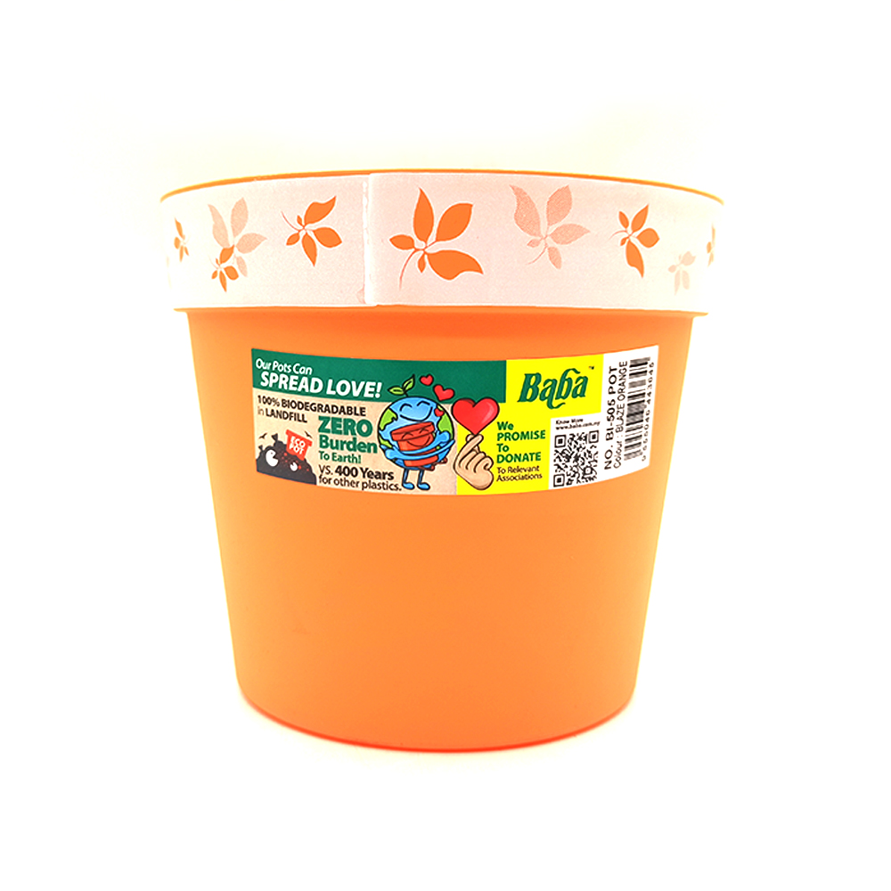 Ba Ba Flower Pot BI-505 Blaze Orange