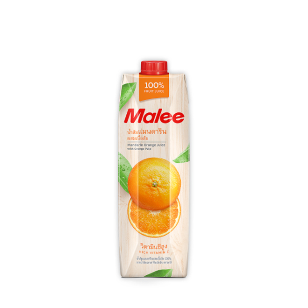 Malee 100% Mandarin Orange Juice With Orange Pulp 1ltr 