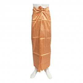 Golden Silk Men Traditional Longyi (Poe Phal King Tat Yoe Yoe)