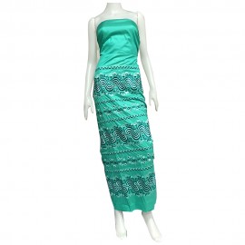 Golden Silk Women Fabric One Set (Thai Poe Chate Kyoe Ngwe)