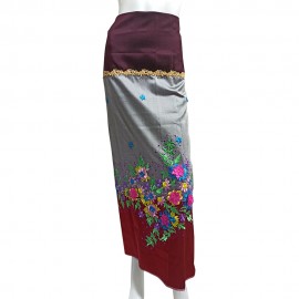 Golden Silk Women Fabric One Set (Thai Poe 3 Yaung Set Duna Ahtetpa)