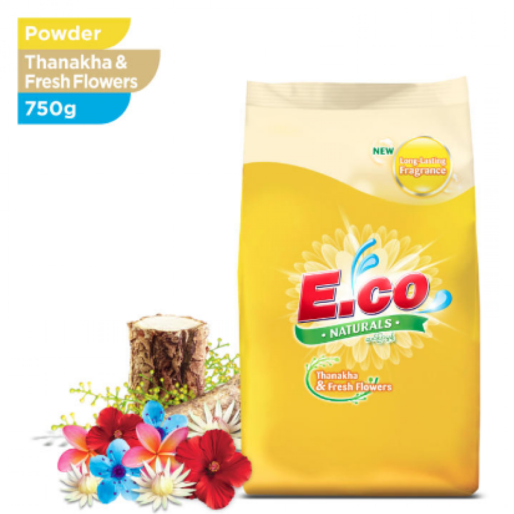 E.Co Naturals Thanakha and Fresh Flowers Laundry Powder 750g