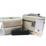 Lock and Lock HPL762CI Lunch Box 2P Set (HPL762 1 HPL762C-1 HPP700-1 Lunch Bag-1) (Ivory)