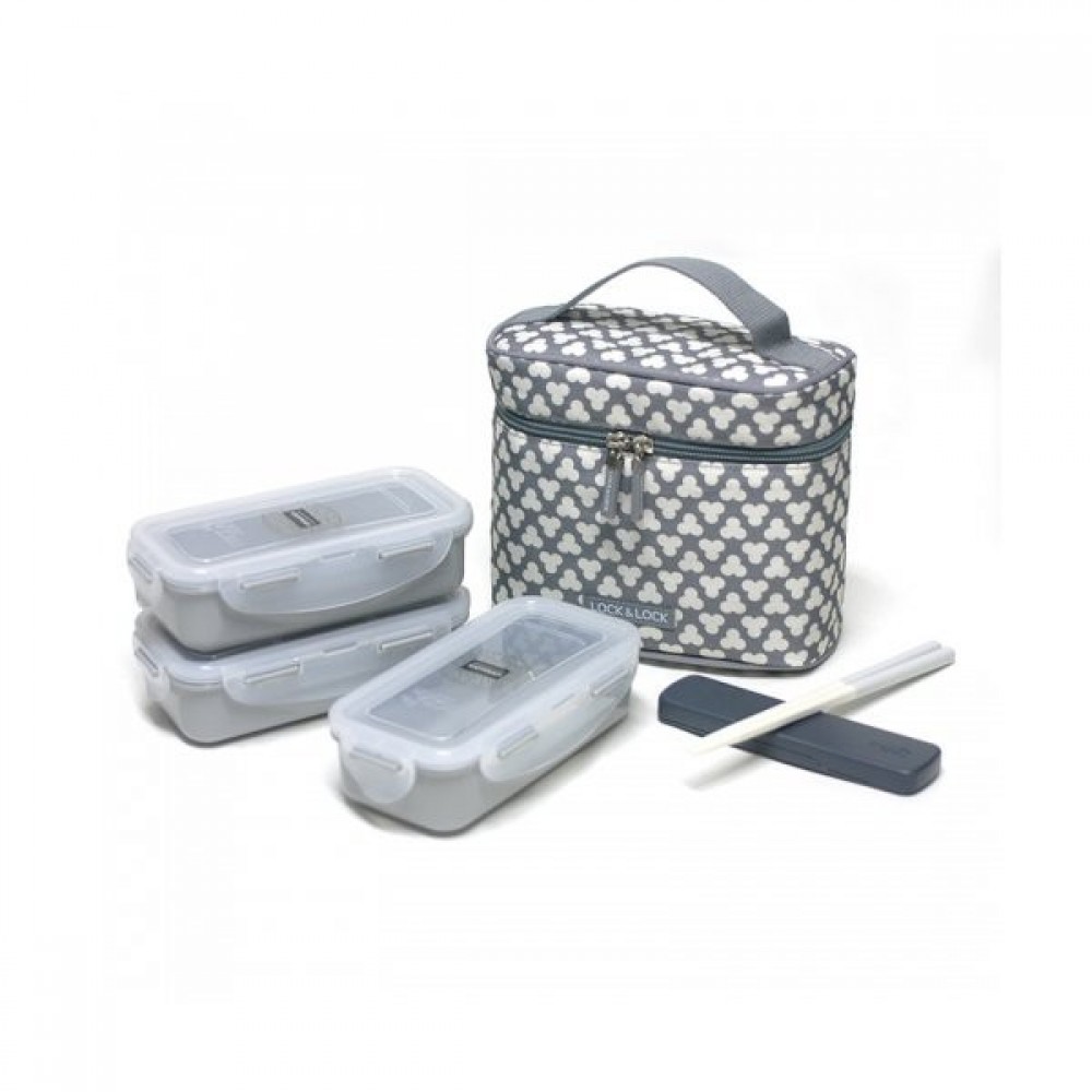 Lock&Lock HPL754CDS Clover Lunch Box Dark Gray