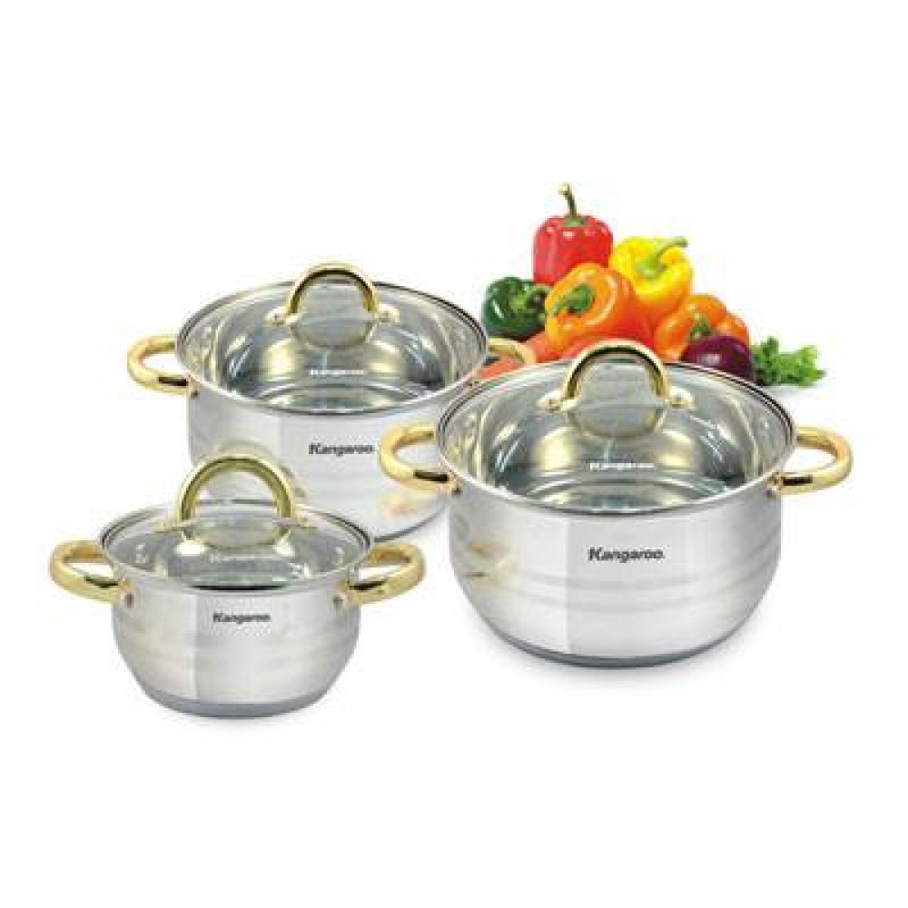 Kangaroo KG865 Multi Cookware Set (S-16cm,M-20cm,24cm)