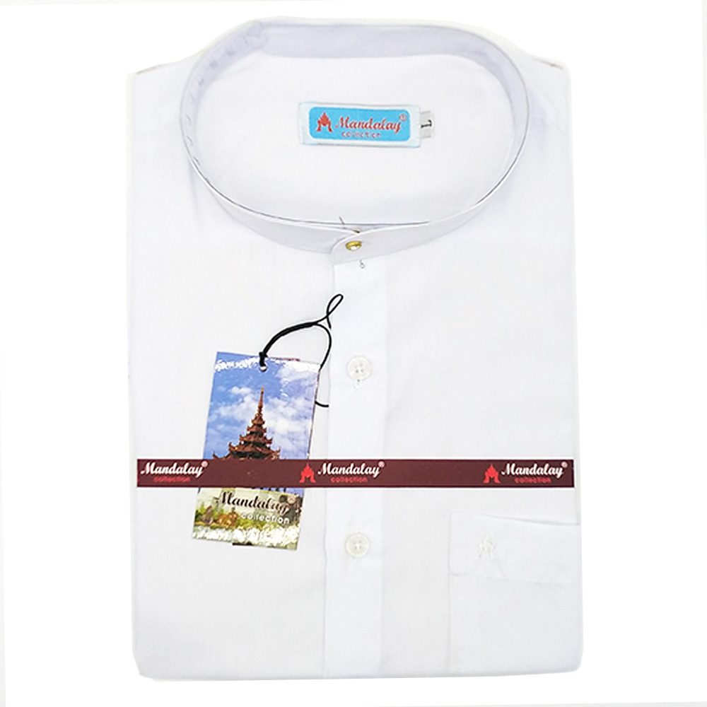 Mandalay Men White Shirt S/S (Three Rifle Thar Lel Gatone)