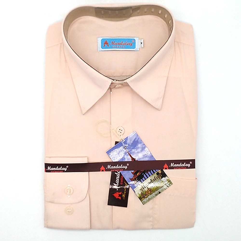 Mandalay Men Color Shirt L/S (Three Rifle Thar) (FOC-Buy 5pcs Get 1pcs Mya Kyar Phyu Men Longyi)