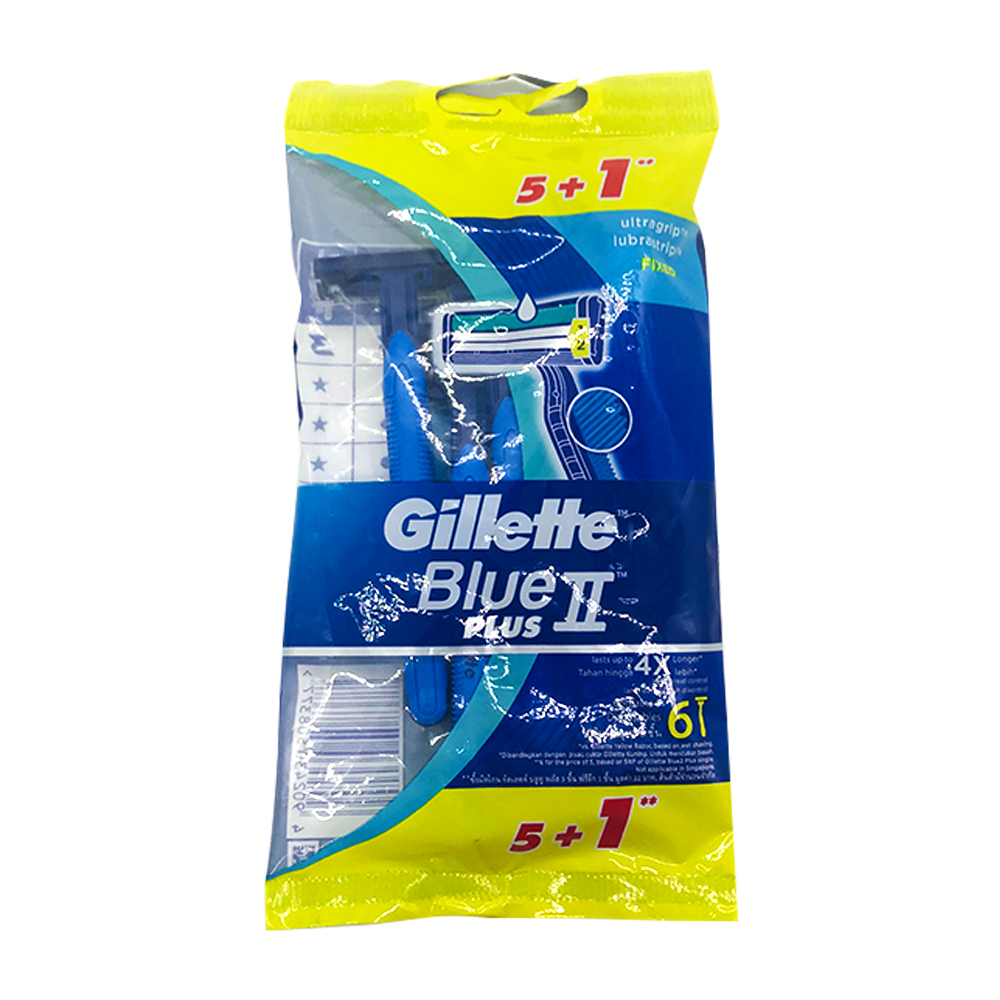 Gillette Blue II Plus Disposable Razor 6's