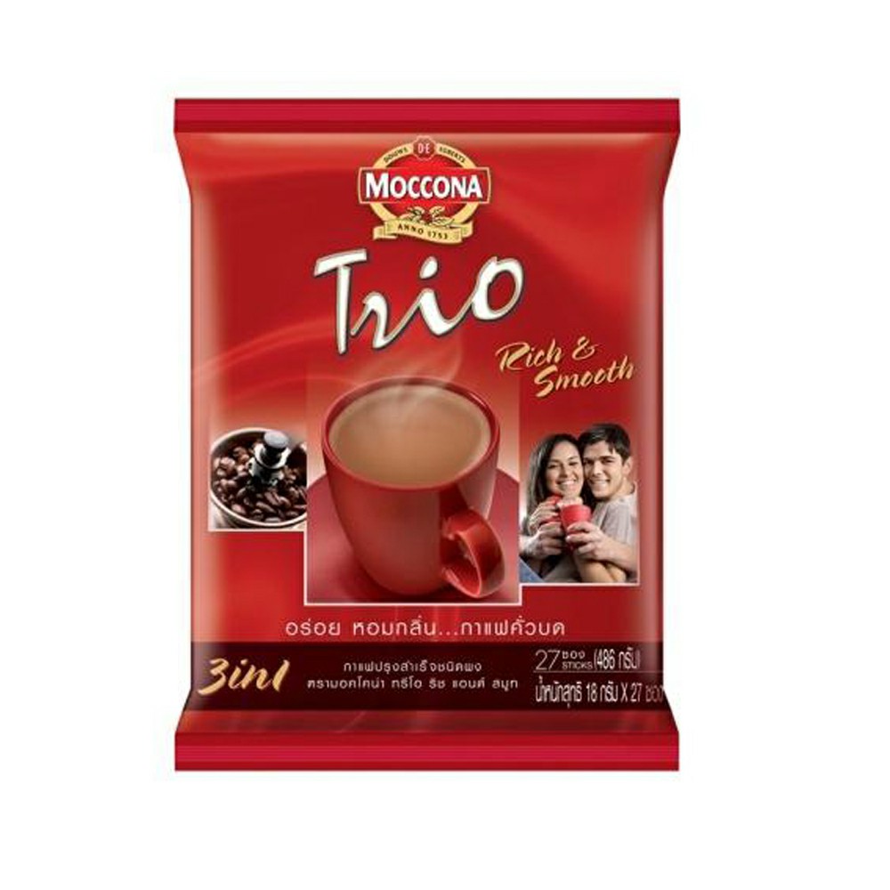 Moccona Trio 3 in 1 Instant Coffeemix Rich & Smooth 27's 486g