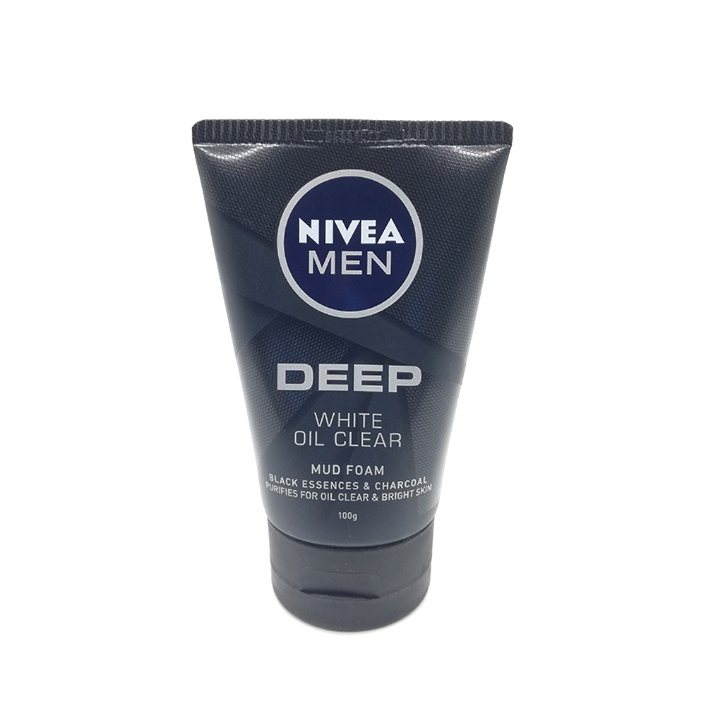 Nivea Men Facial Cleanser Deep White Oil Clear Mud Foam 100g