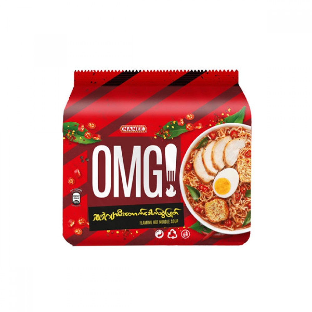 Mamee OMG Flaming Hot Noodle Bundle 70g 5pcs