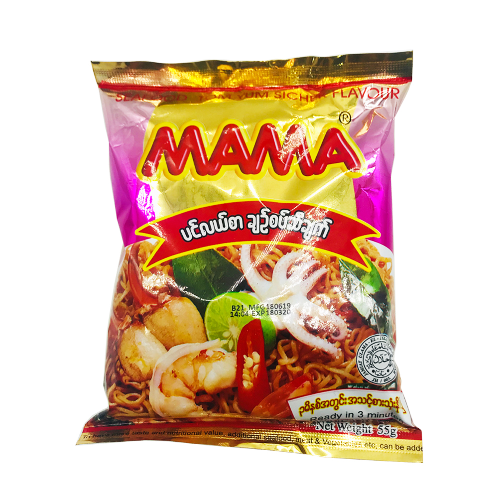 Mama Instant Noodle Seafood Tom Yum Sichek Flavour 55g