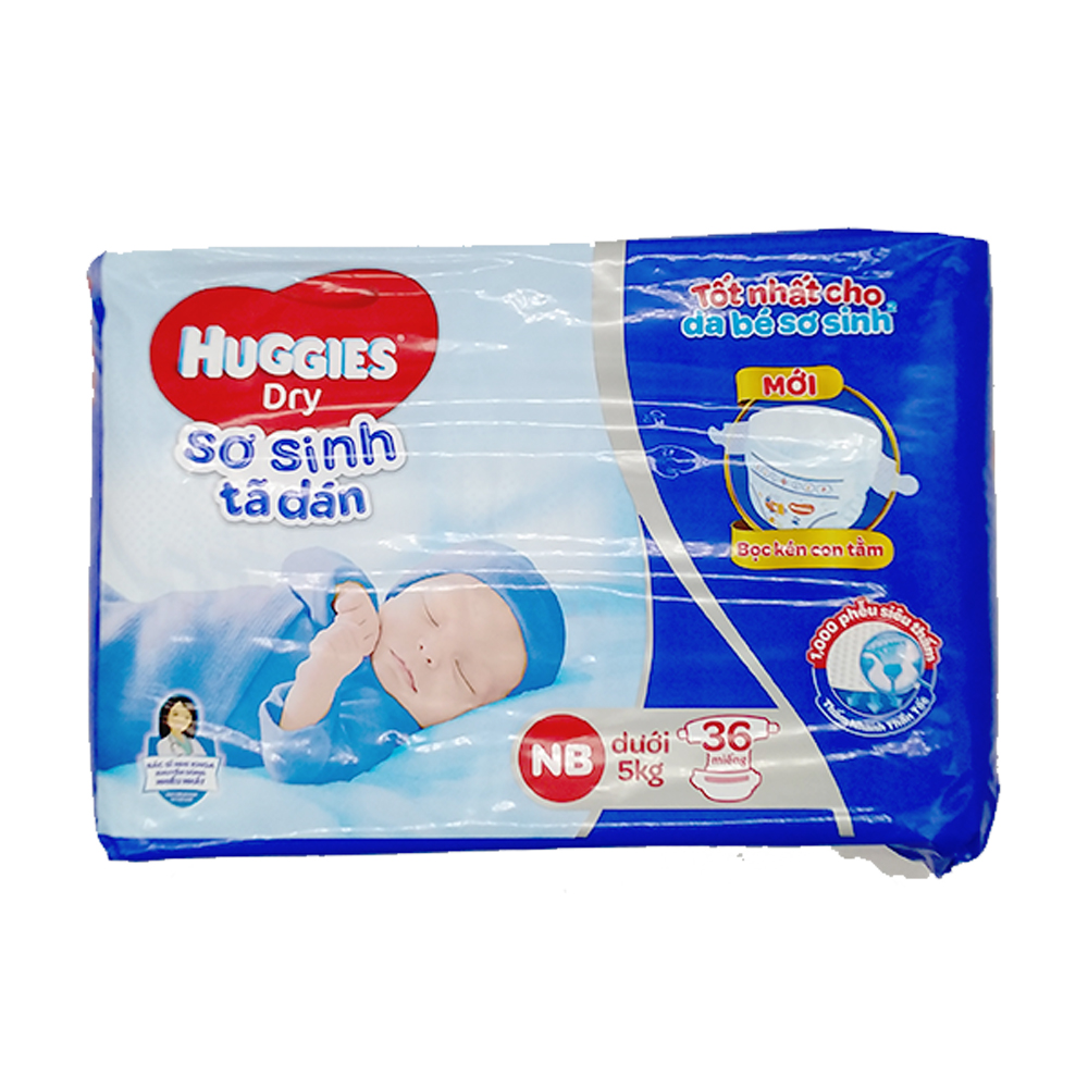 Huggies Dry Baby Diaper NB 36's 5Kg