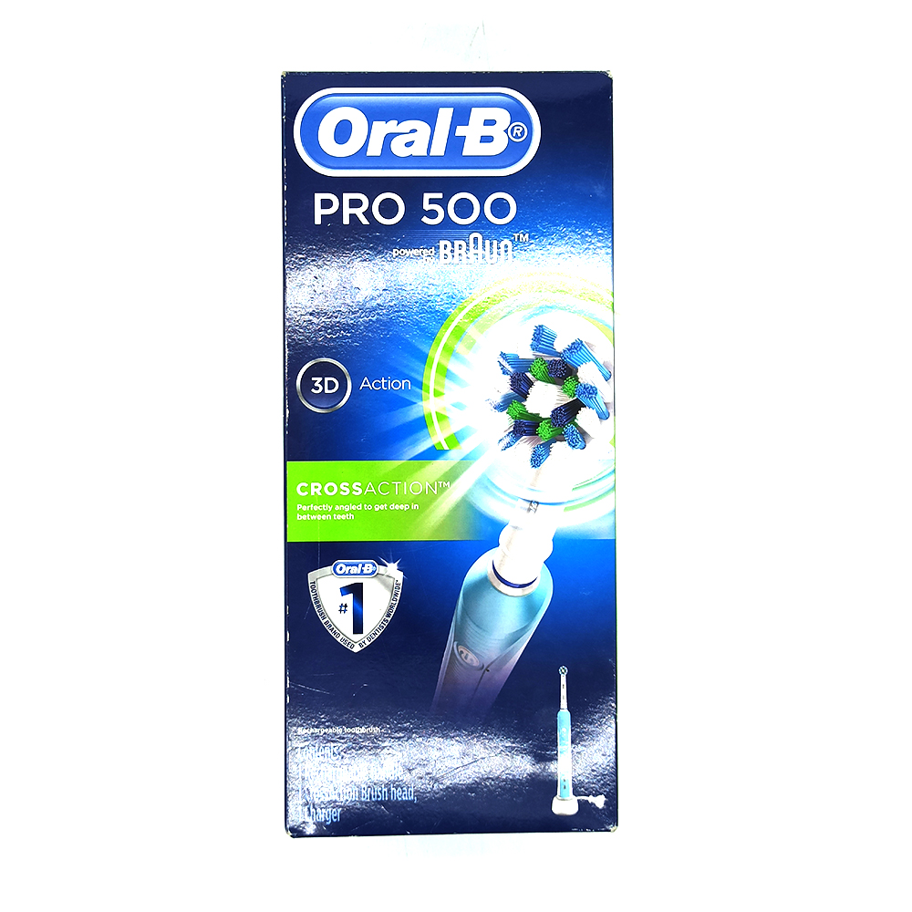 Oral-B Pro 500 Removes 2X Toothbrush Power Brush With Charging Station 