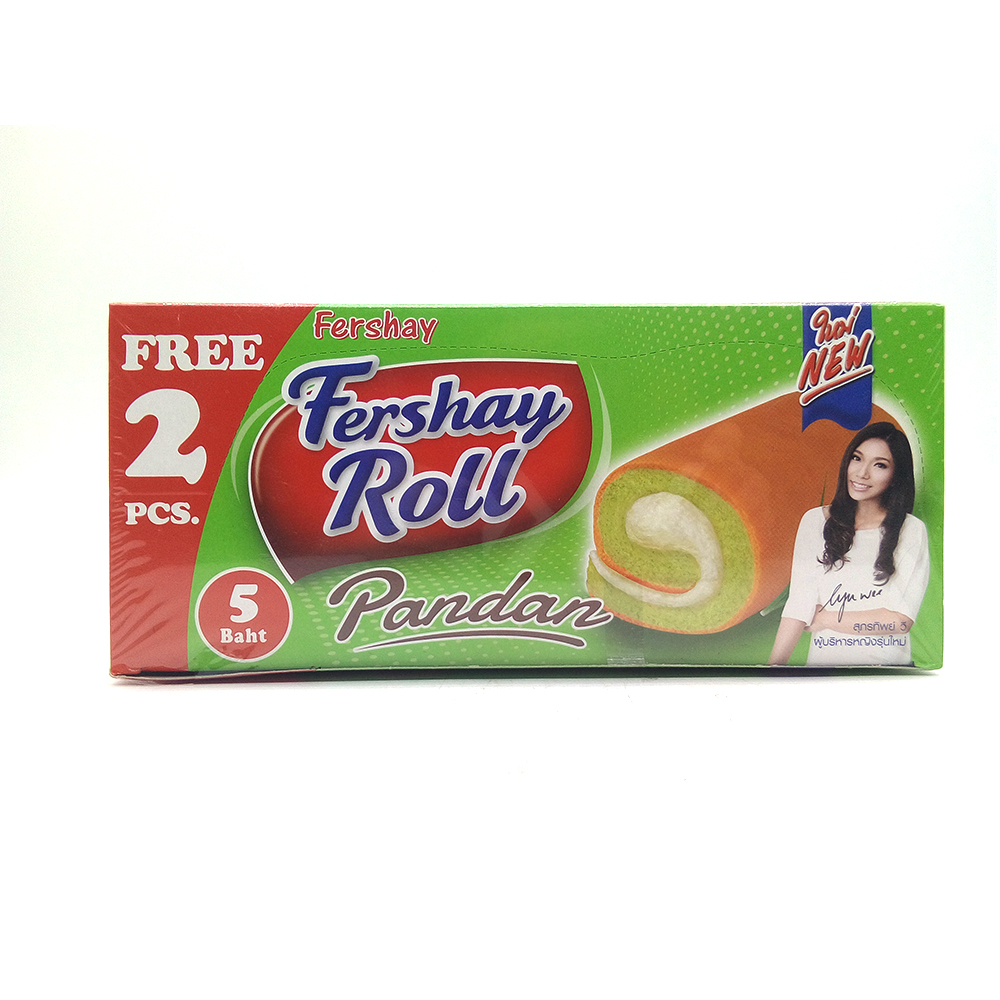 Fershay Roll Cake Pandan 12's 240g