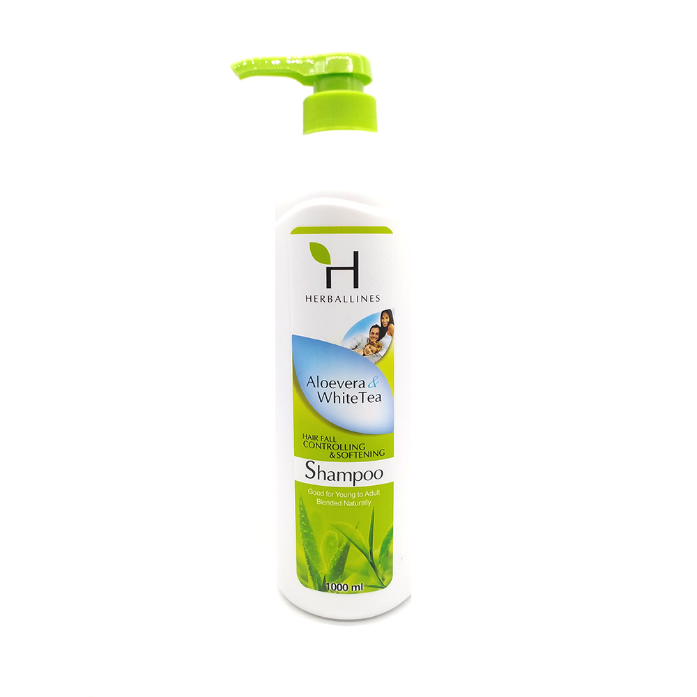 Herballines Hair Fall Controlling & Softening Shampoo Aloe Vera & White Tea 1000ml