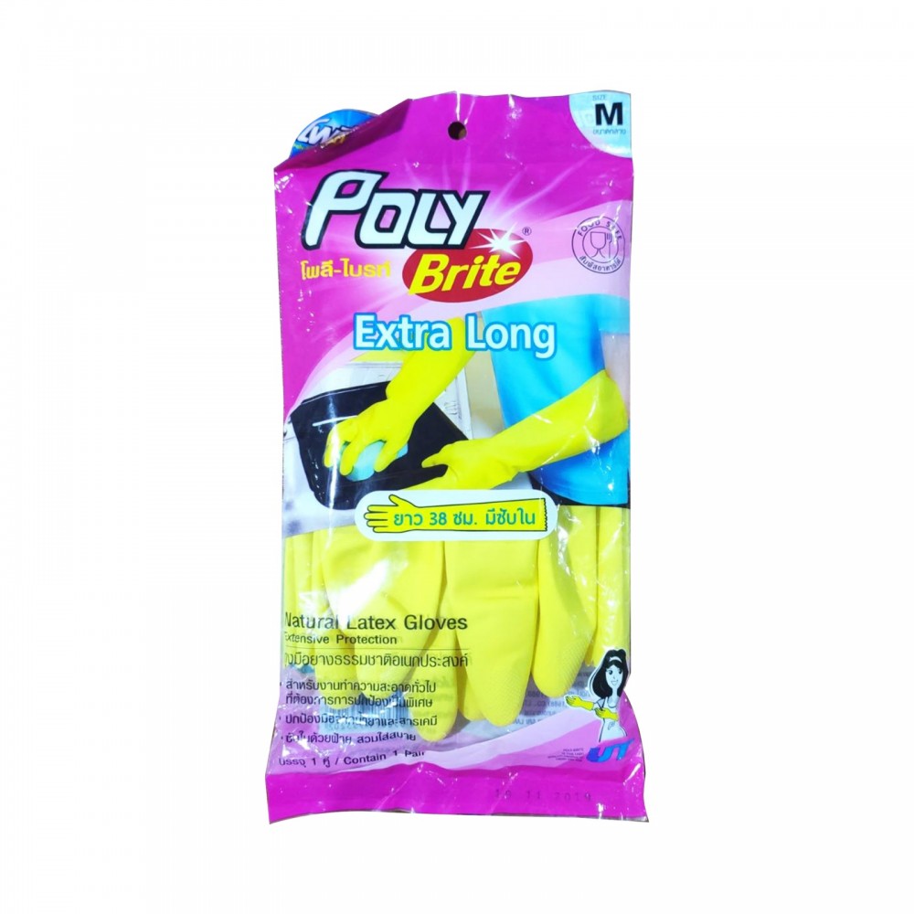 Poly Glove Brite Extra Long Size-M No-3-3933-2