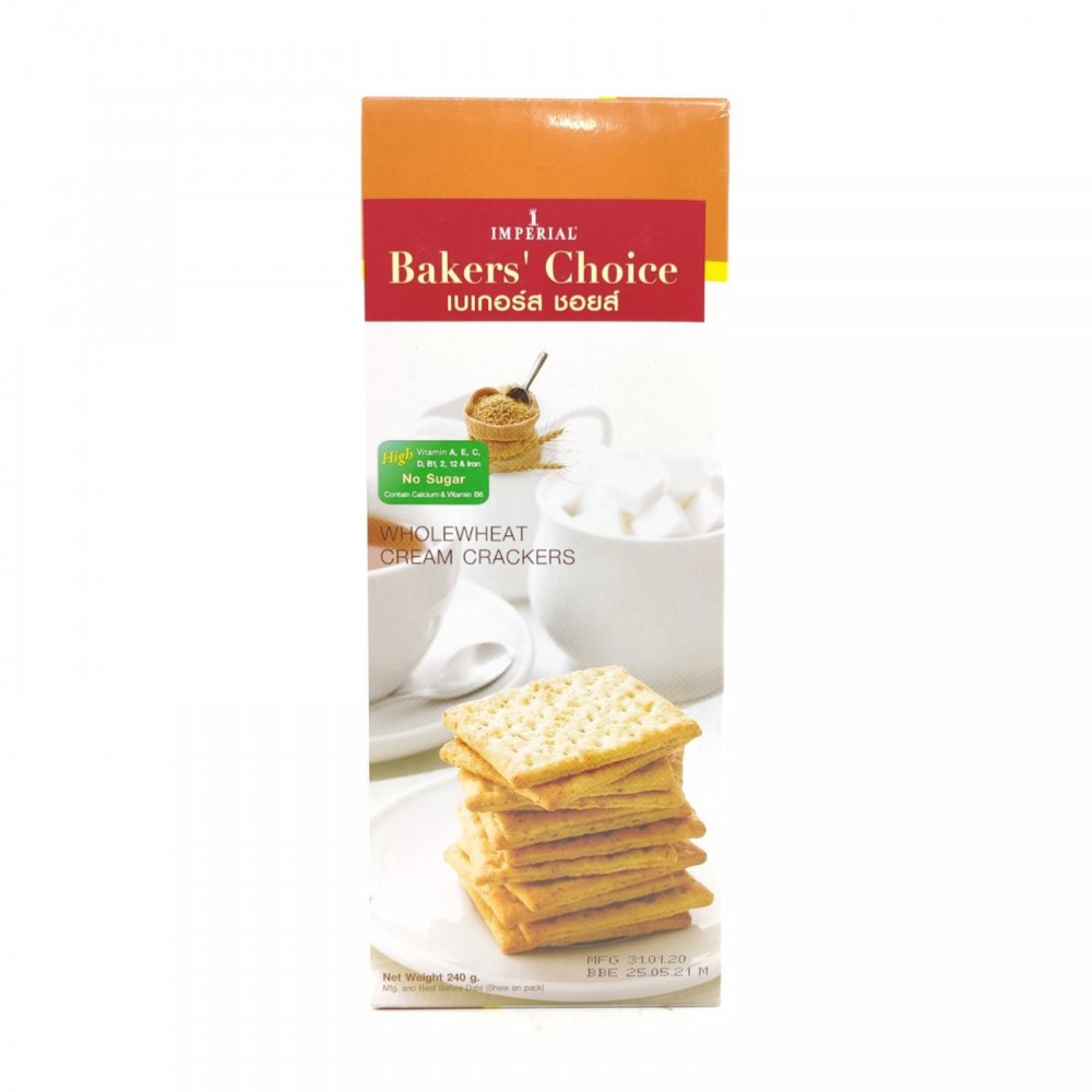 Bakers' Choice Whole Wheat Cream Crackers 240g (No Sugar)