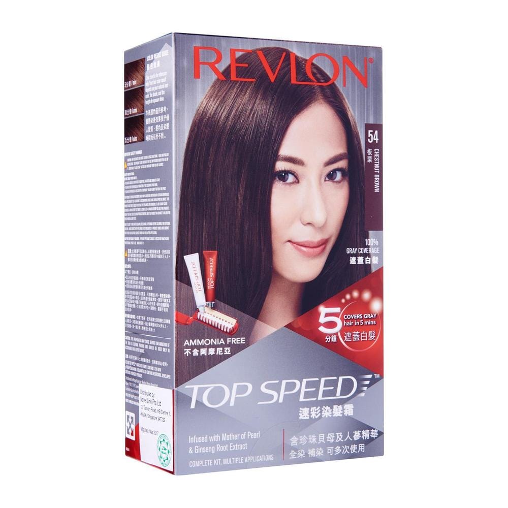 Revlon Top Speed Hair Color 54 (Chestnut Brown) 1 Box