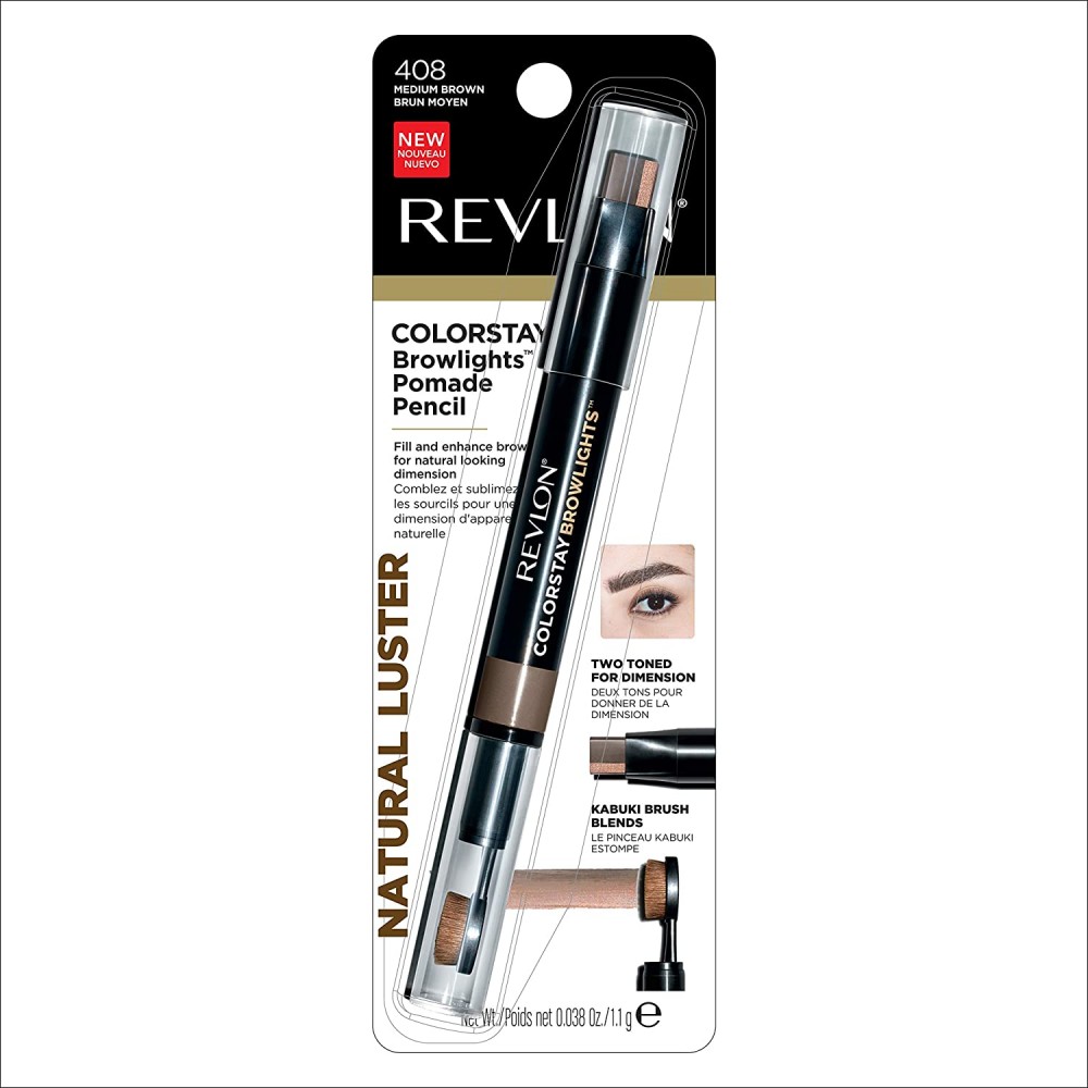 Revlon Colorstay Browlights Pencil Eyebrow Pencil & Brow Highlighter  Medium Brown