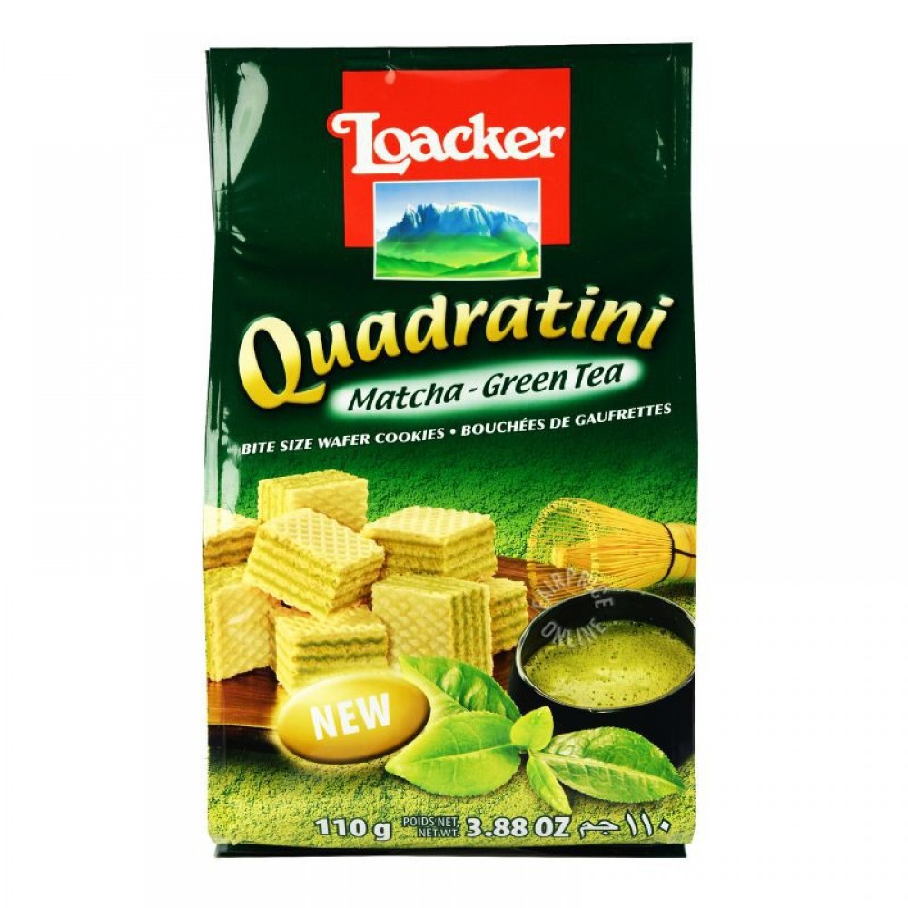 Loacker Quadratini Waffer Matcha Green Tea 110g