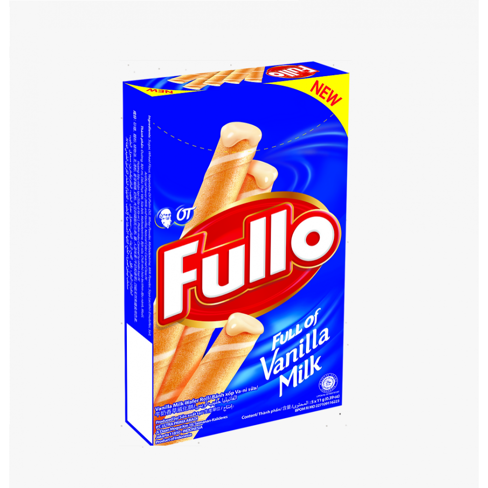 Fullo Vanilla Milk Wafer Roll (5x11g)