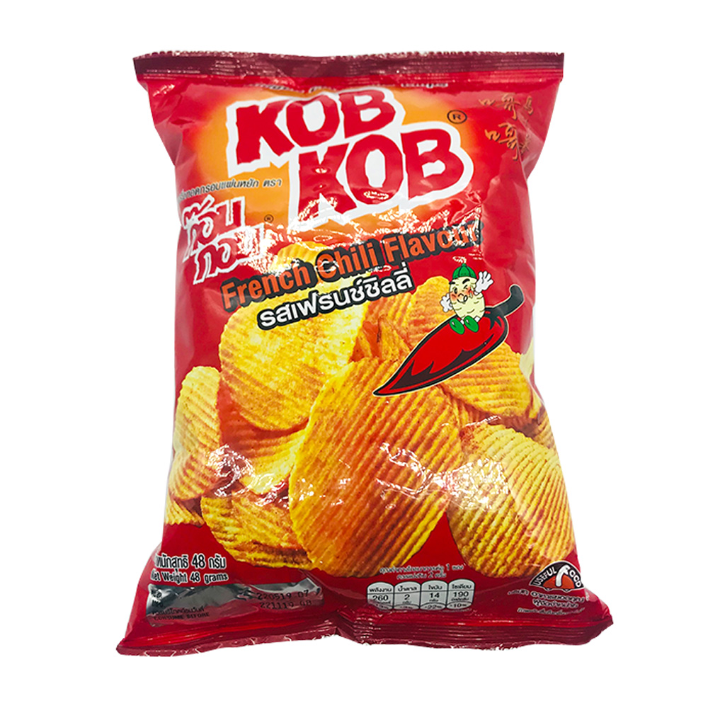 Kob Kob Ridged Cut Potato Chips French Chilli 48g