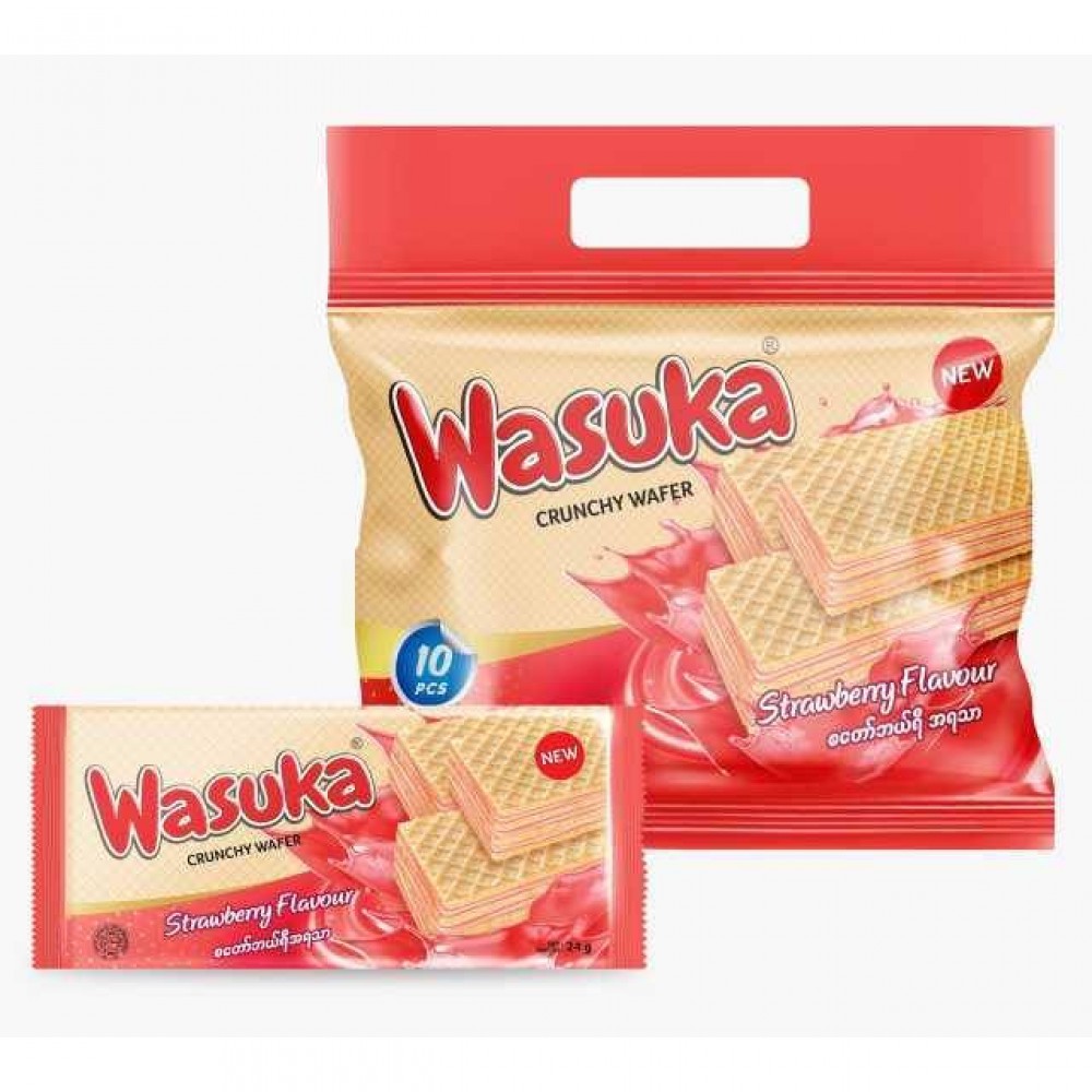 Wasuka Strawberry Flavour Wafer 240g