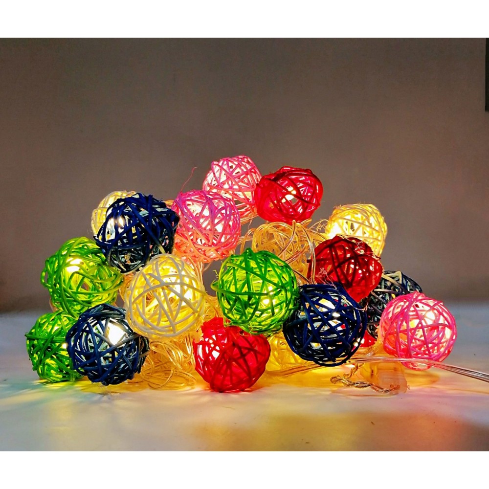 Thadingyut Basket Shaped Coiourful Decorative Lights (ရောင်စုံအလှဆင်မီး)