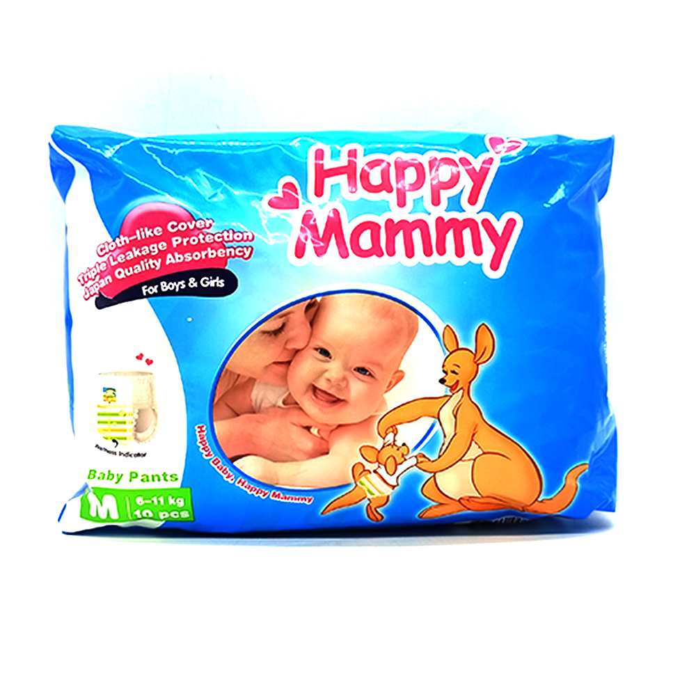Happy Mammy Baby Diaper Pants 10's Size-M (Boys & Girls)
