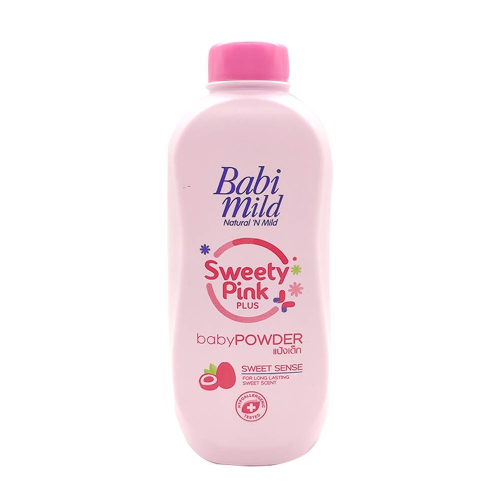 Babi Mild Sweety Pink Plus Sweet Sense For Long Lasting Sweet Scent Baby Powder 380g