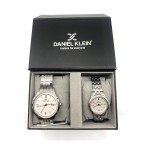 Daniel Klein Sliver Dial Gentlemen & Women's Watch Pair DK11789-5