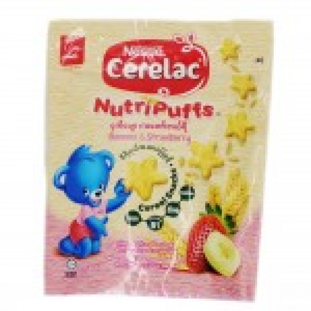 Nestle Cerelac Nutripuffs Cereal Snacks Banana & Strawberry 50g