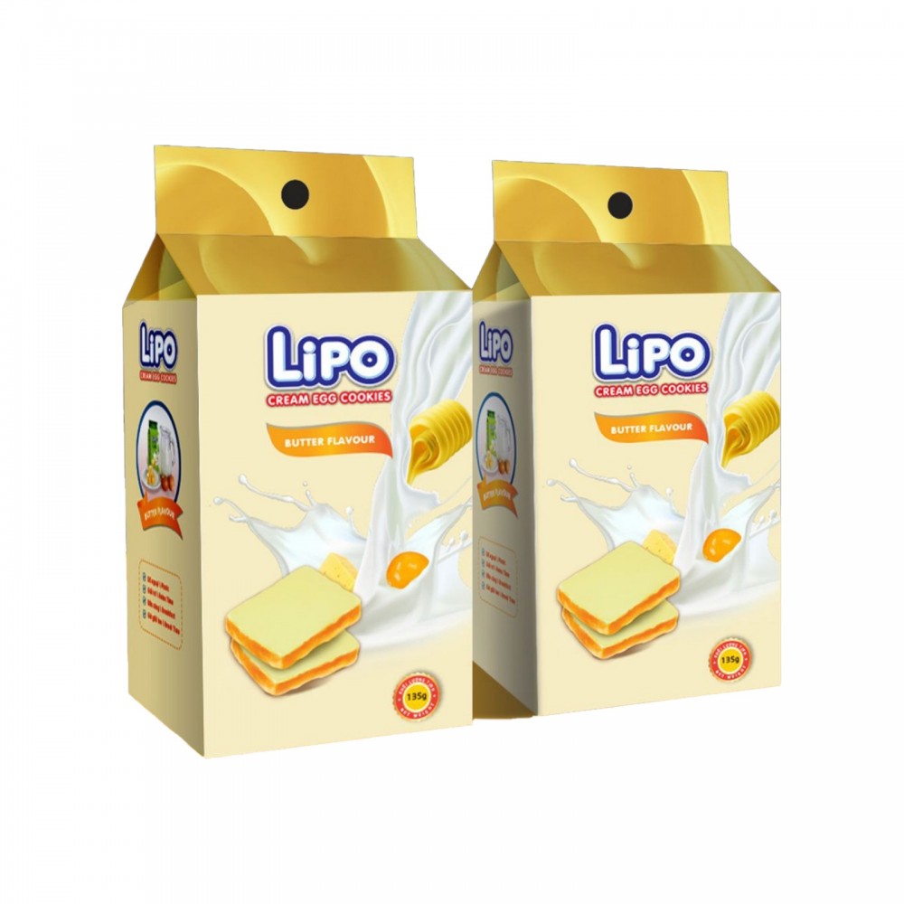 Lipo Cream Egg Cookies Butter Flavour 135g