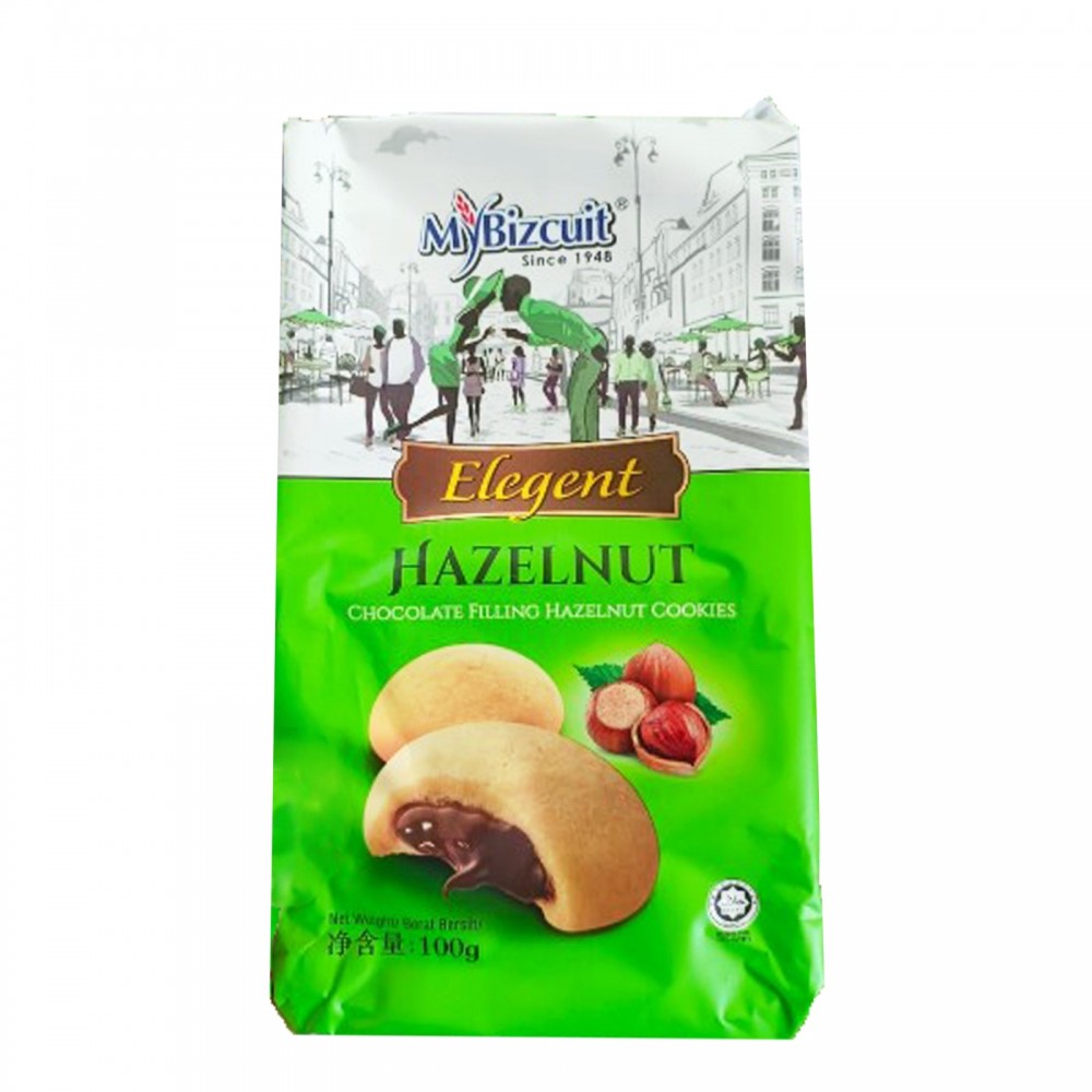 , My Bizcuit Hazelnut Chocolate Filling Cookies 100g