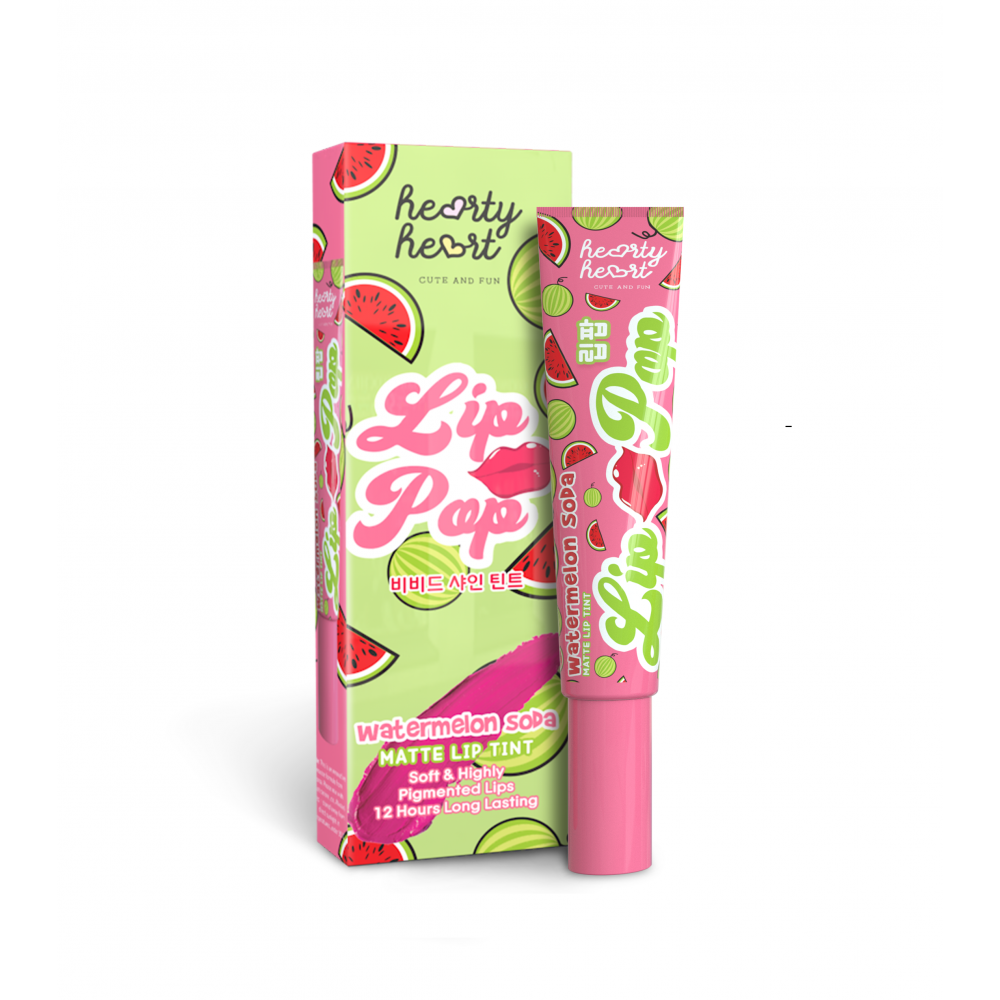 Hearty Heart Lip Pop 3.8m Watermelon Soda