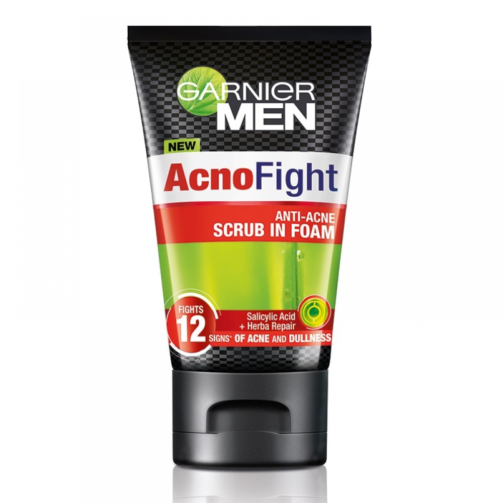 Garnier Men Acno Fight Anti Acne 12 In 1 Scrub Foam 100ml