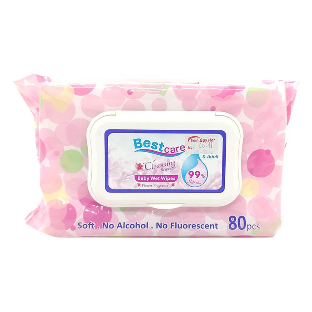 Best Care Cleansing Wipes Baby Wet Wipes Flower Fragrance 80pcs