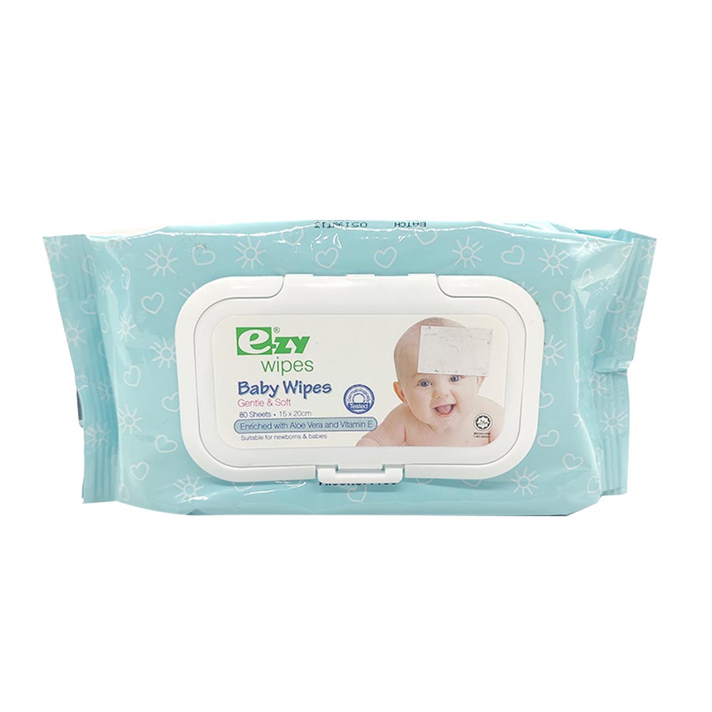 EZY Standard Baby Wipes Gentle & Soft 80pcs